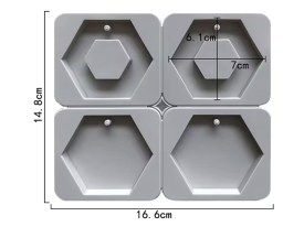 Molde silicona tag aromatico 4 hexagonos 